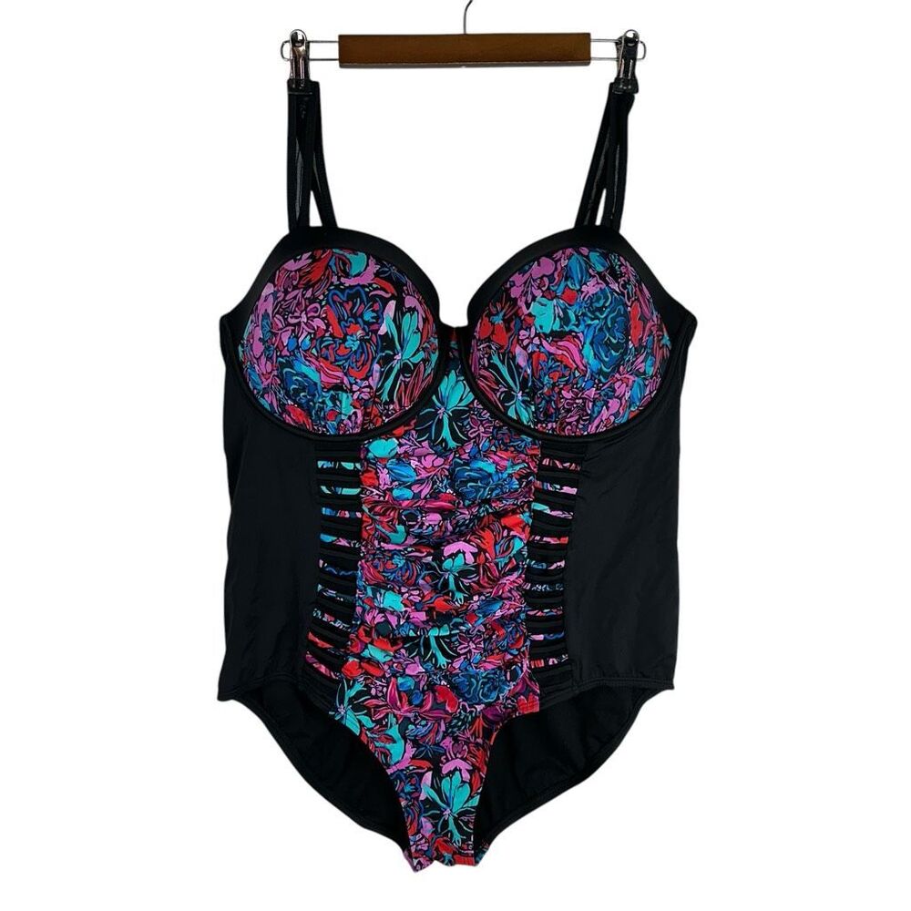 Swimsuits for All size 24 Ruched Underwire One-Piece Swimsuit - Picture 3 of 15